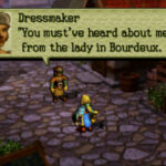 Screenshot of Ogre Battle 64: A dressmaker realizes that the player learned about him from a lady in Bourdeux.